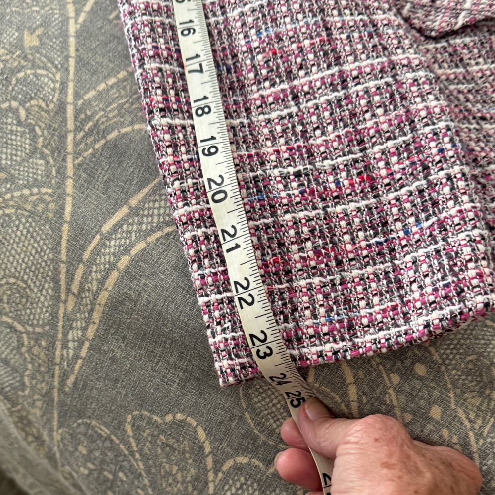 Bagatelle Collection Pink Plaid Tweed Blazer Jacket - Picture 12 of 16